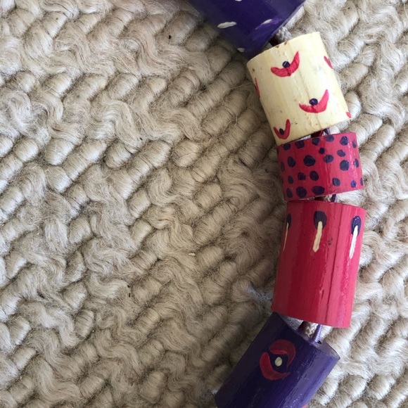 vintage boho wood bead belt - Picture 3 of 11